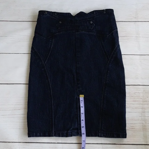 Ricki's Dark Denim Jean Skirt Size 2 Fall Urban Cowgirl Western Business Casual - Picture 7 of 7